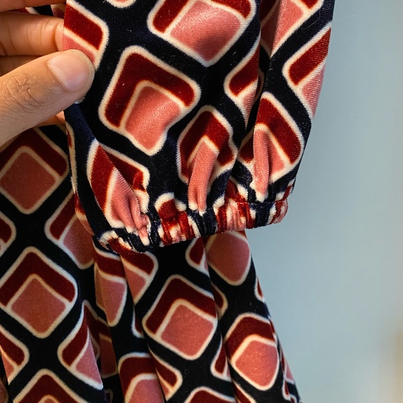 Retro 60s/70s-style Velvet Dress in pink - Picture 5 of 9